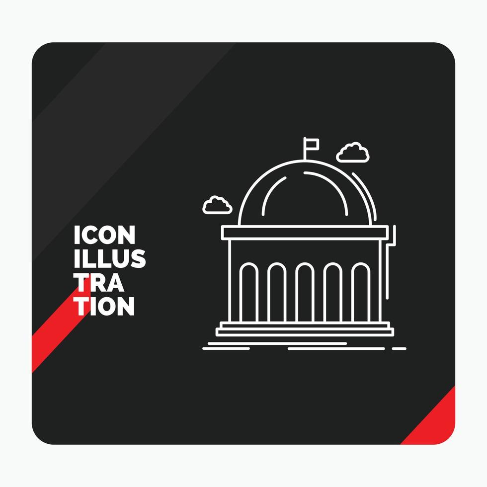 Red and Black Creative presentation Background for Library. school. education. learning. university Line Icon vector