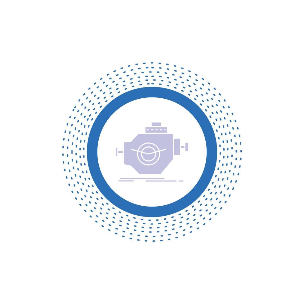Engine. industry. machine. motor. performance Glyph Icon. Vector isolated illustration