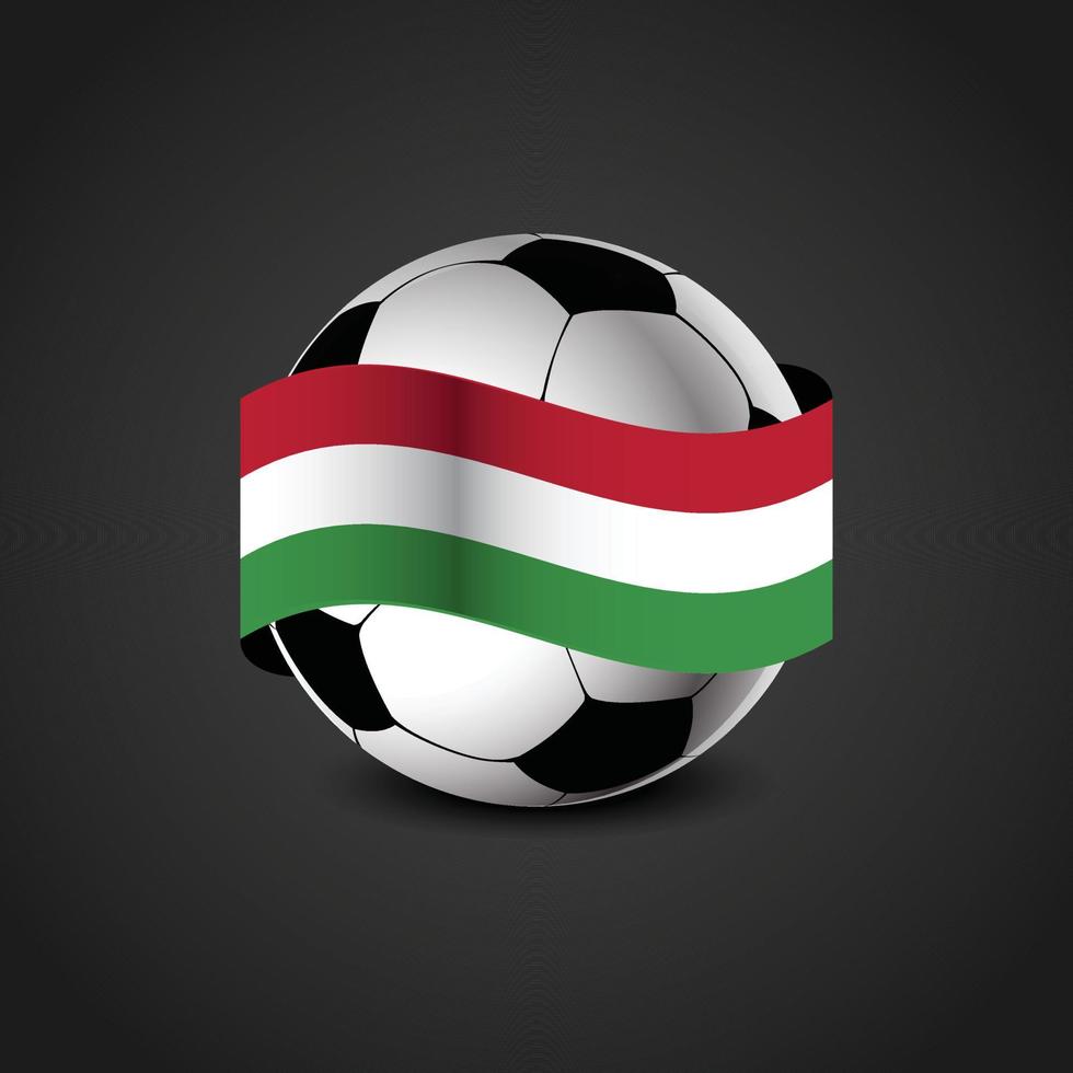 Hungary Flag Around the Football vector