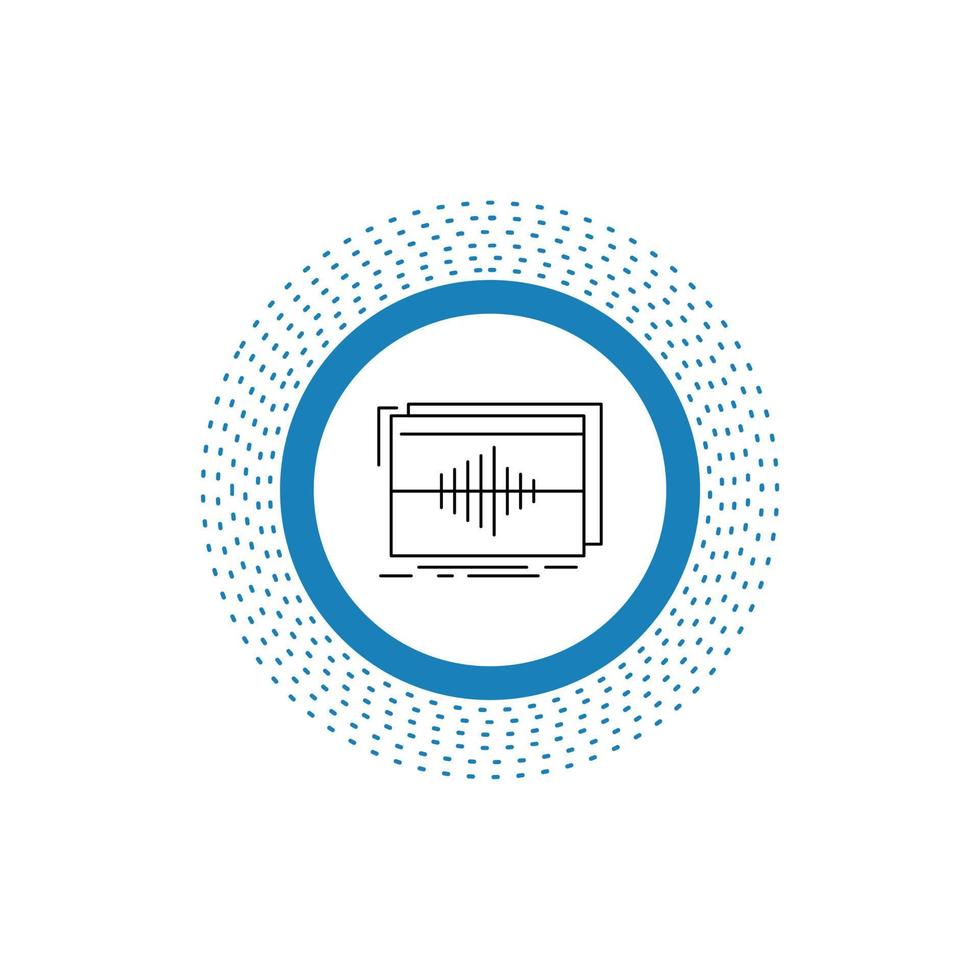 Audio. frequency. hertz. sequence. wave Line Icon. Vector isolated illustration