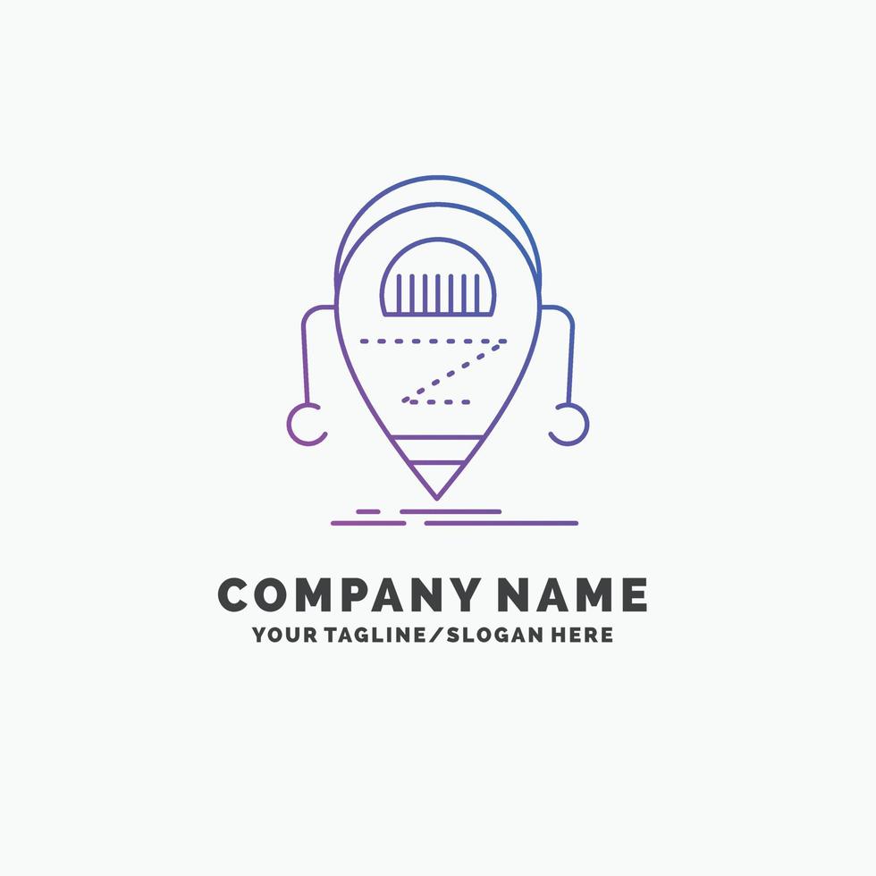 Android. beta. droid. robot. Technology Purple Business Logo Template. Place for Tagline vector