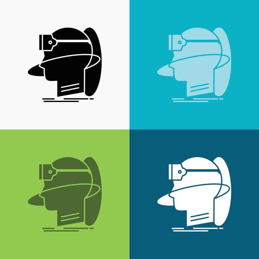 human. man. reality. user. virtual. vr Icon Over Various Background. glyph style design. designed for web and app. Eps 10 vector illustration