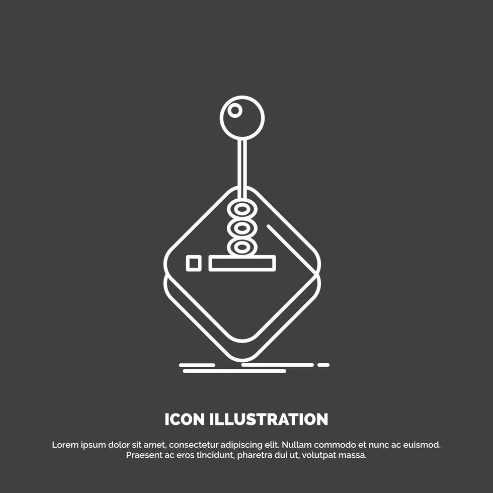 arcade. game. gaming. joystick. stick Icon. Line vector symbol for UI and UX. website or mobile application