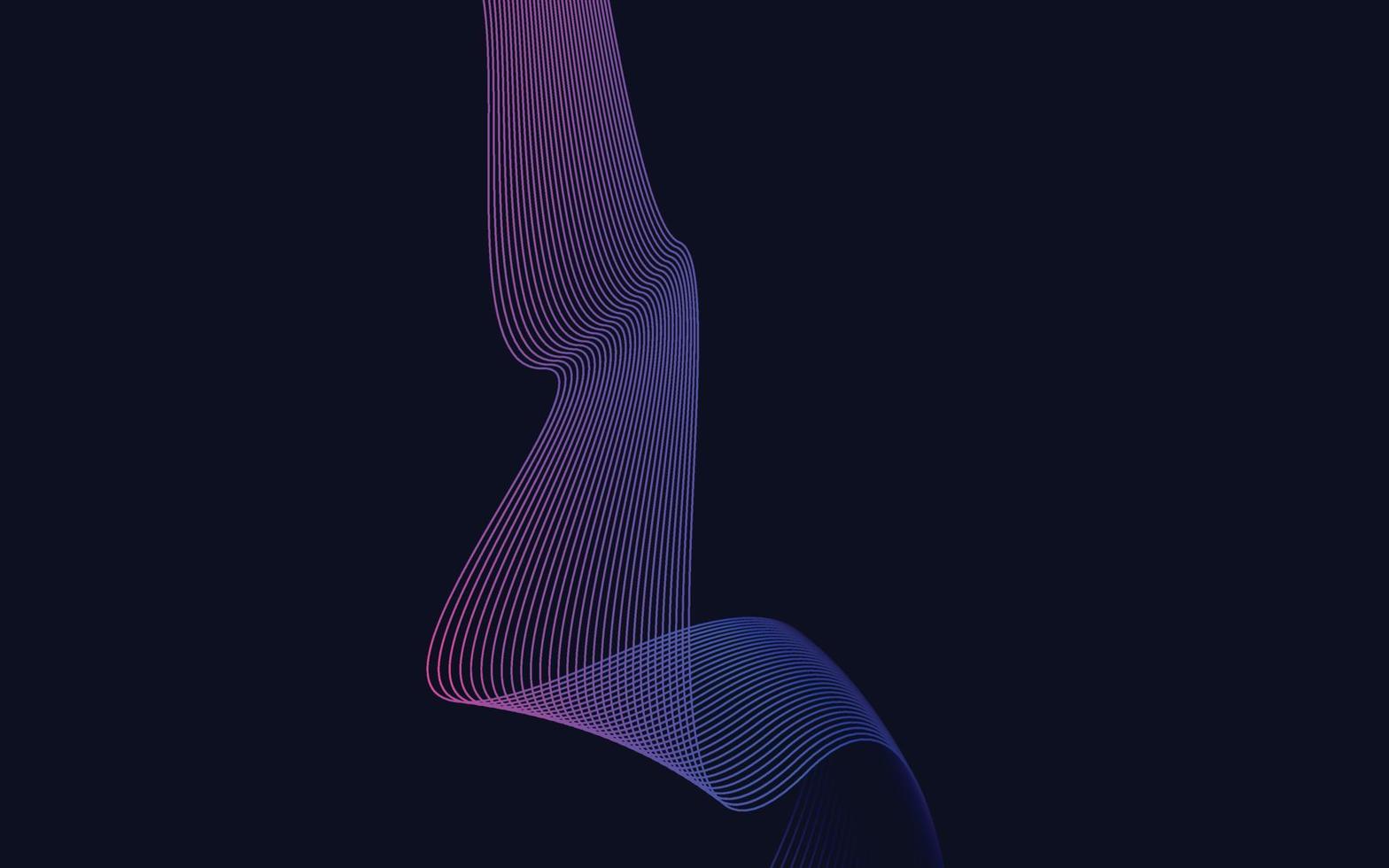 Wave with shadow. Abstract blue lines on a background vector