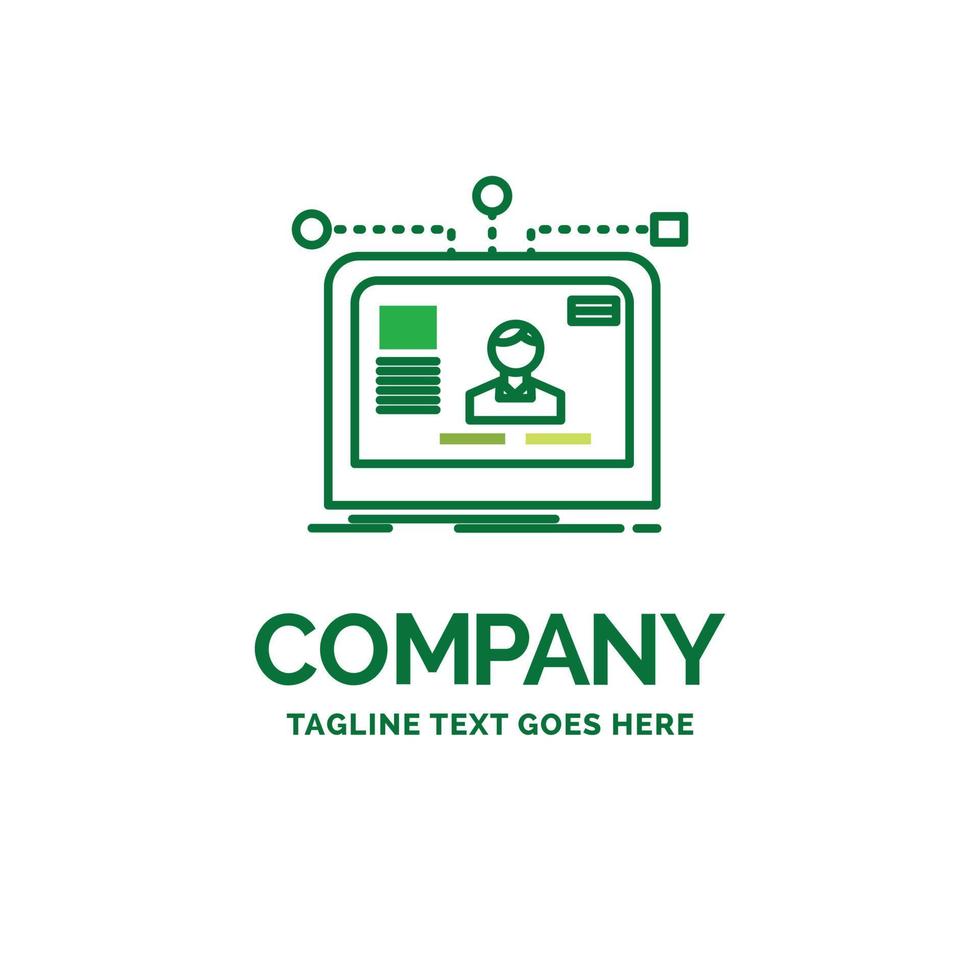 interface. website. user. layout. design Flat Business Logo template. Creative Green Brand Name Design. vector