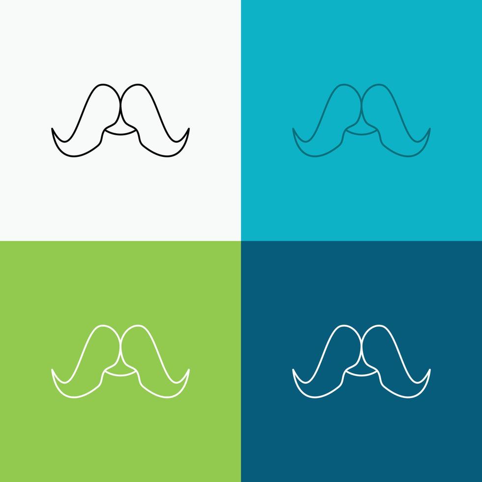 moustache. Hipster. movember. male. men Icon Over Various Background. Line style design. designed for web and app. Eps 10 vector illustration