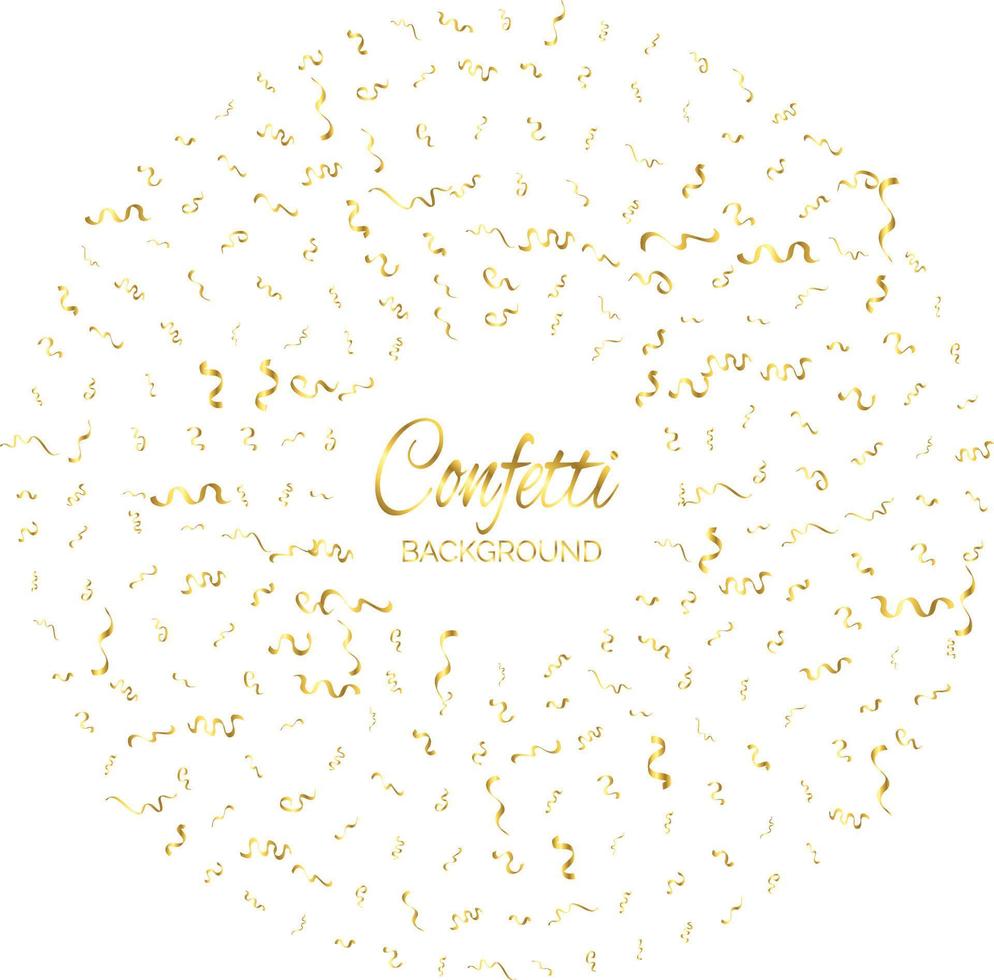 Golden confetti isolated. Festive background. Vector illustration