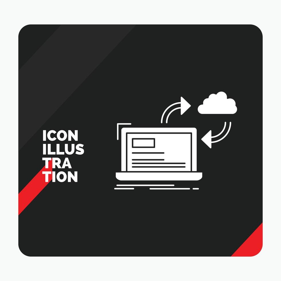 Red and Black Creative presentation Background for sync. processing. data. dashboard. arrows Glyph Icon vector