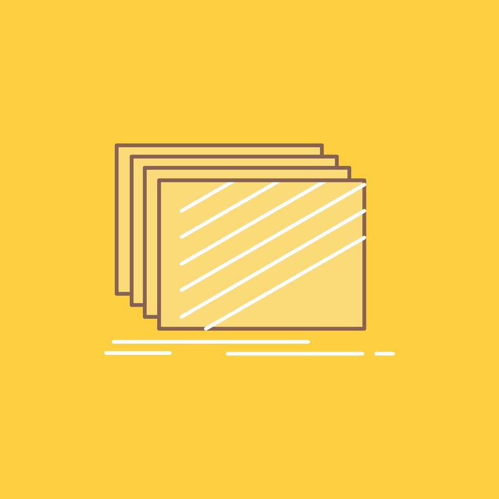 Design. layer. layout. texture. textures Flat Line Filled Icon. Beautiful Logo button over yellow background for UI and UX. website or mobile application vector