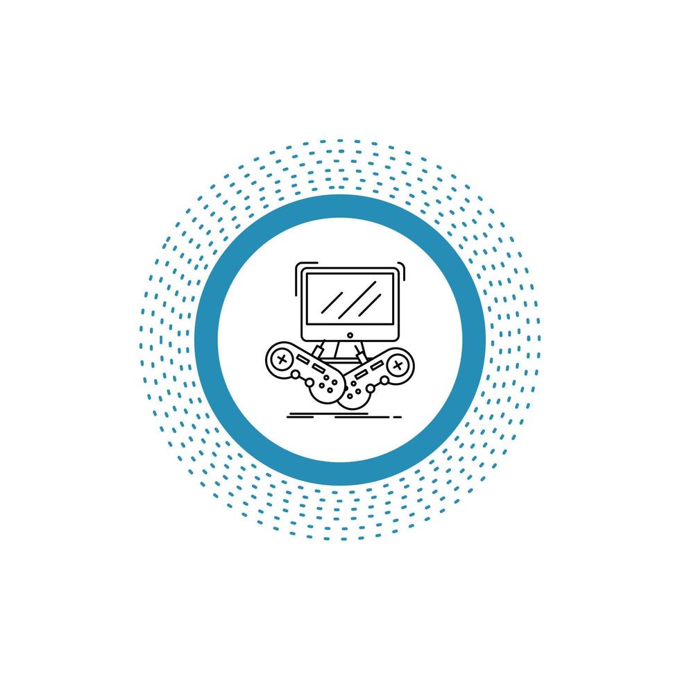Game. gaming. internet. multiplayer. online Line Icon. Vector isolated illustration