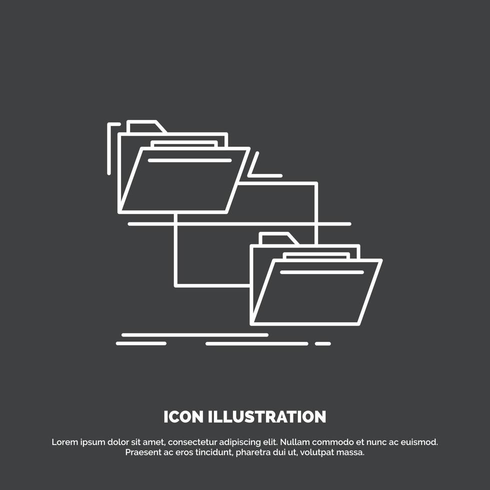 folder. file. management. move. copy Icon. Line vector symbol for UI and UX. website or mobile application