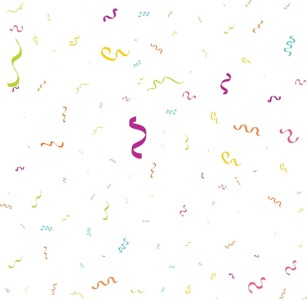Colorful Confetti. Vector Festive Illustration of Falling Shiny Confetti Isolated on Transparent White Background. Holiday Decorative Tinsel Element for Design