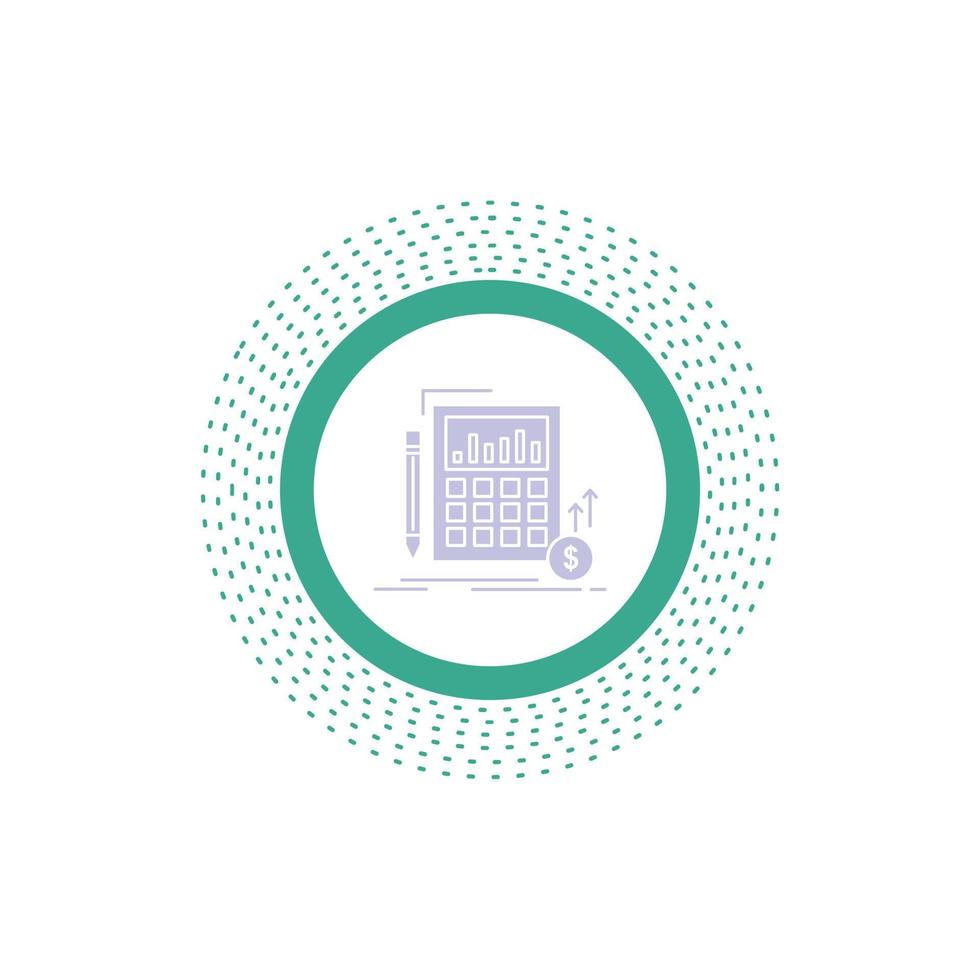 Calculation. data. financial. investment. market Glyph Icon. Vector isolated illustration