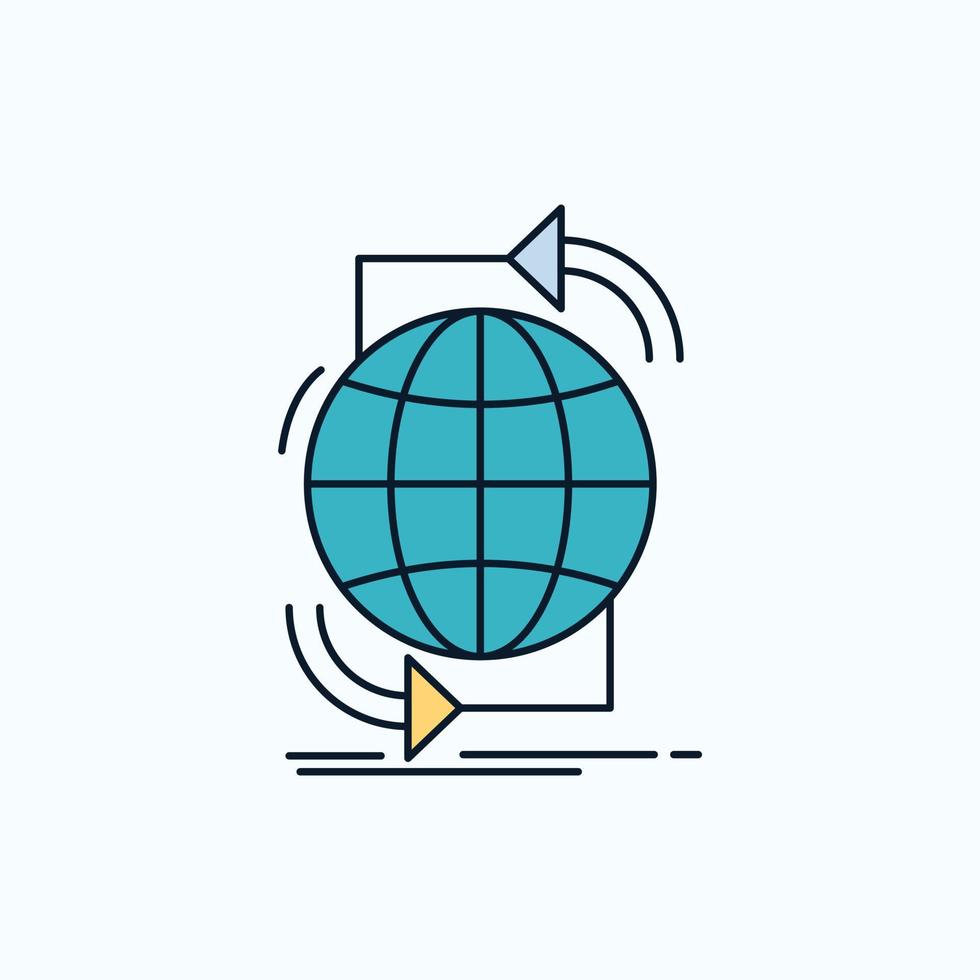 Connectivity. global. internet. network. web Flat Icon. green and Yellow sign and symbols for website and Mobile appliation. vector illustration