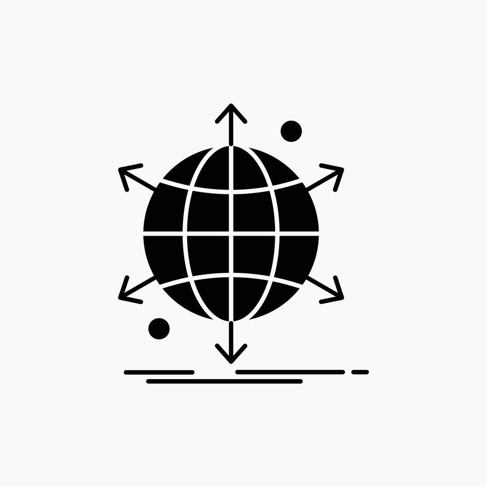 business. international. net. network. web Glyph Icon. Vector isolated illustration