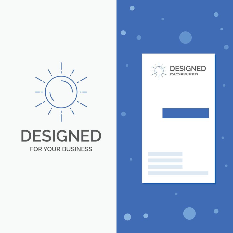 Business Logo for sun. space. planet. astronomy. weather. Vertical Blue Business .Visiting Card template vector