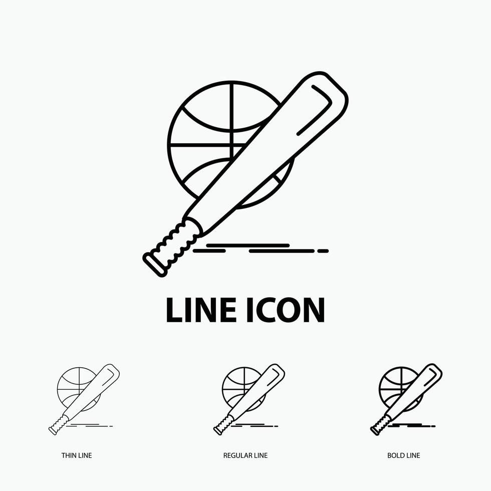 baseball. basket. ball. game. fun Icon in Thin. Regular and Bold Line Style. Vector illustration