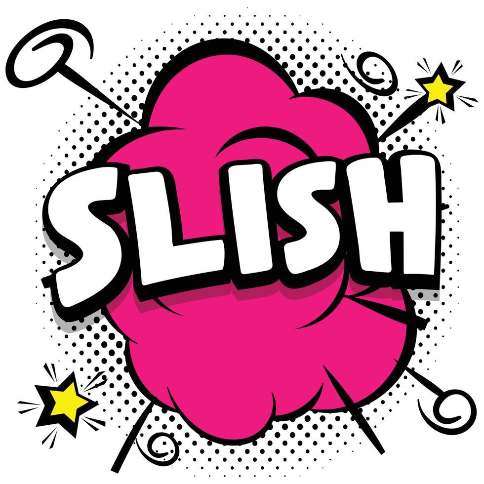 Slish comic plantilla brillante con burbujas de discurso en marcos de colores vector