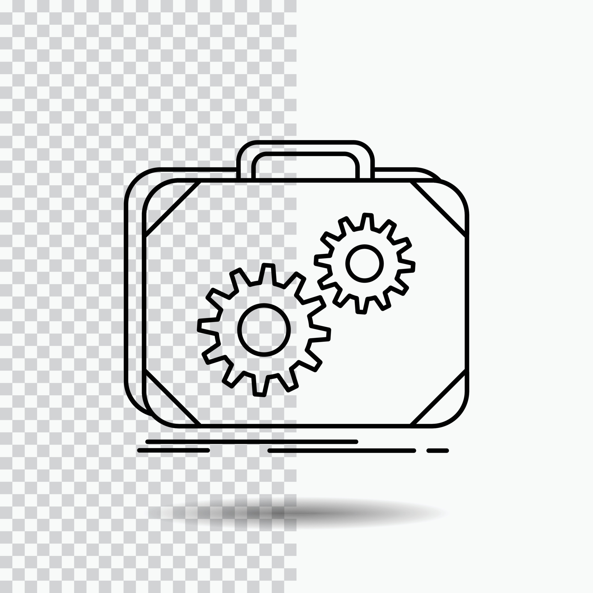 Briefcase Case Production Progress Work Line Icon On Transparent Background Black Icon Vector Illustration Vector Art At Vecteezy