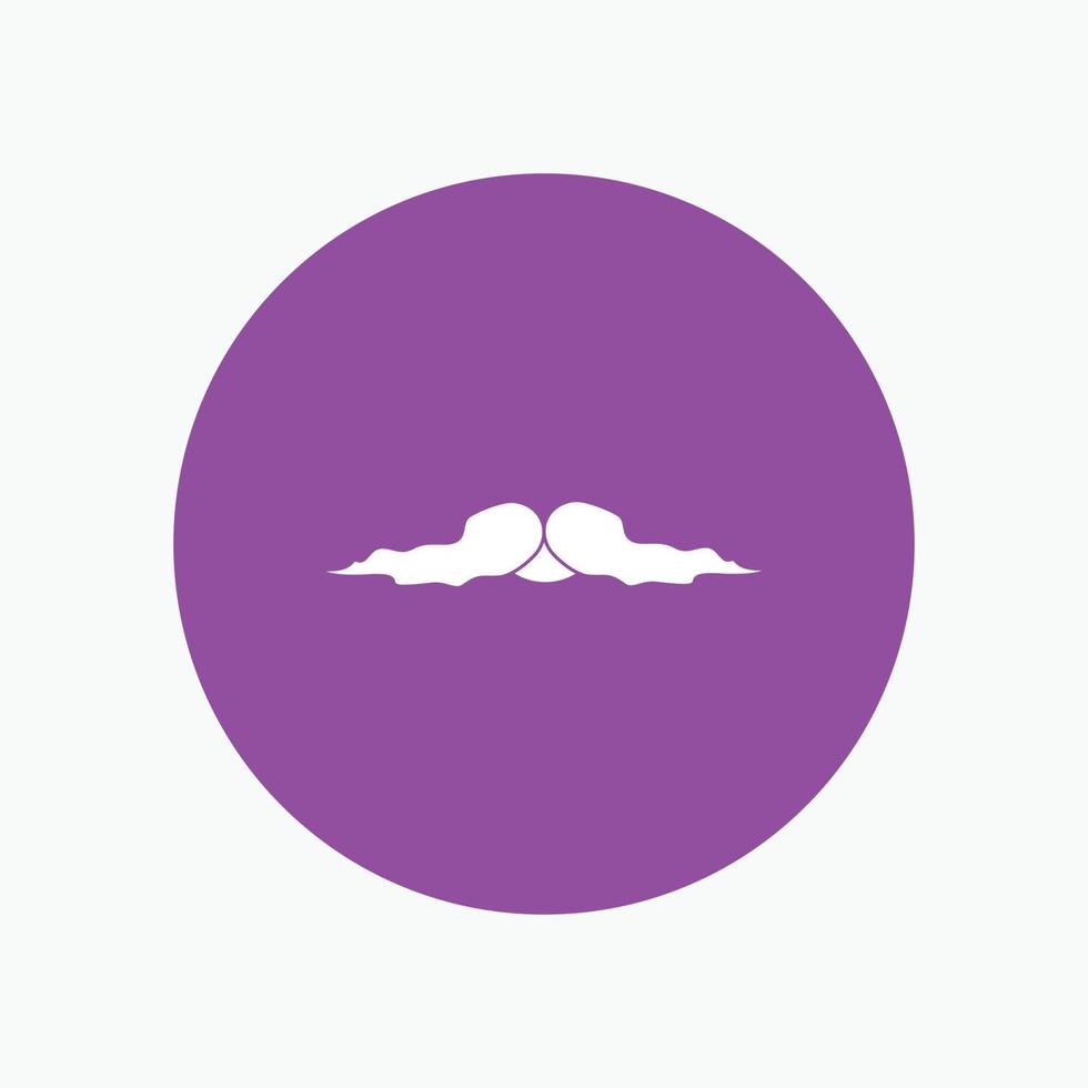 moustache. Hipster. movember. male. men White Glyph Icon in Circle. Vector Button illustration