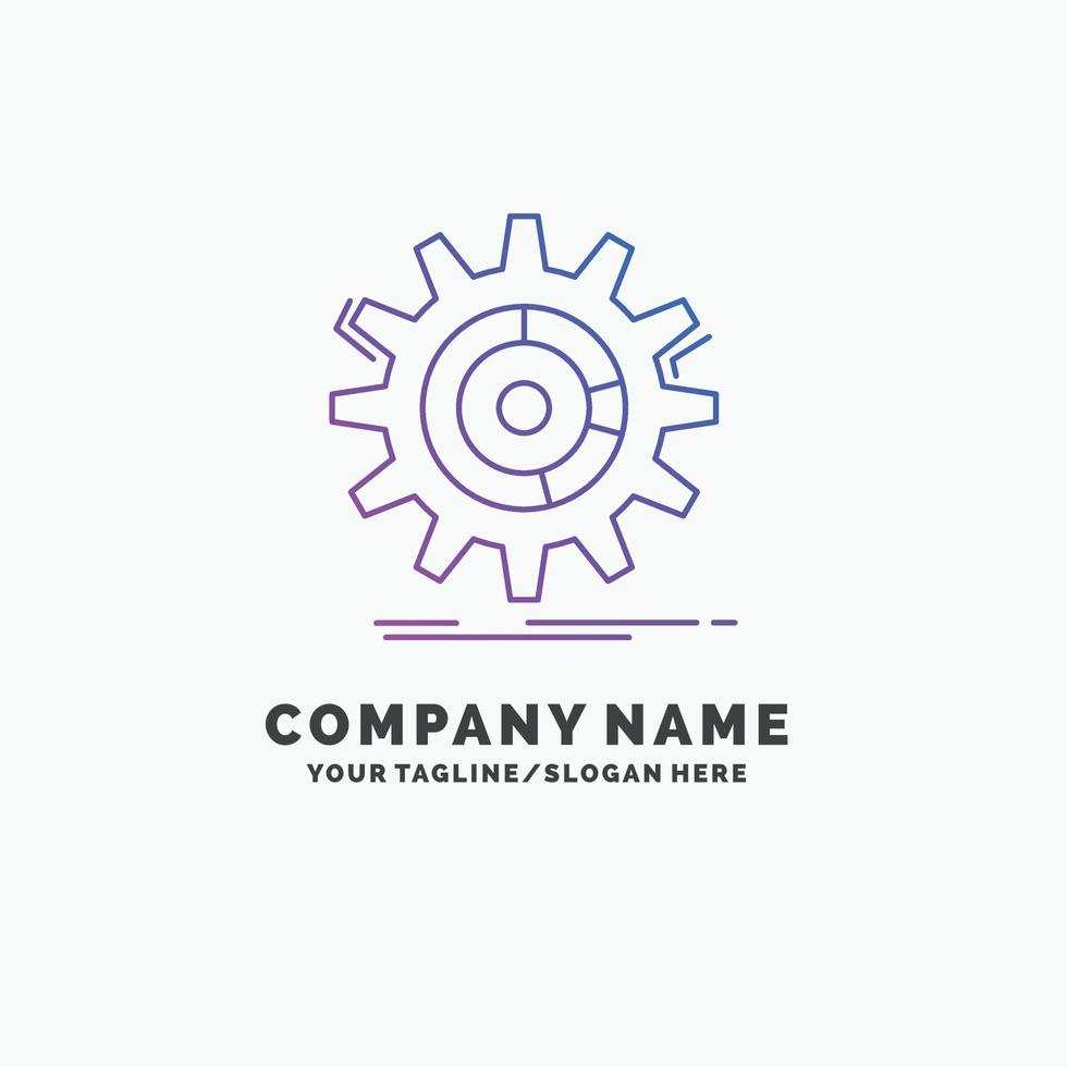 setting. data. management. process. progress Purple Business Logo Template. Place for Tagline vector