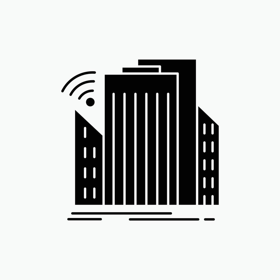 Buildings. city. sensor. smart. urban Glyph Icon. Vector isolated illustration