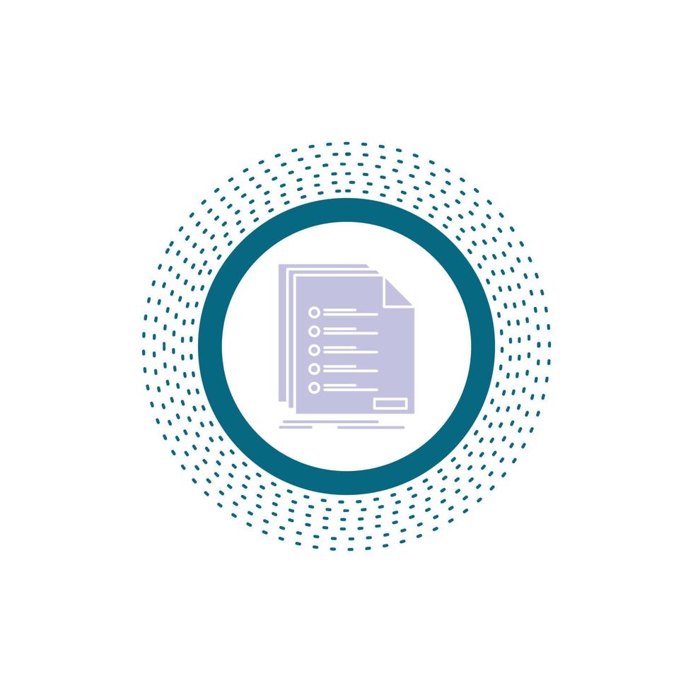 Check. filing. list. listing. registration Glyph Icon. Vector isolated illustration