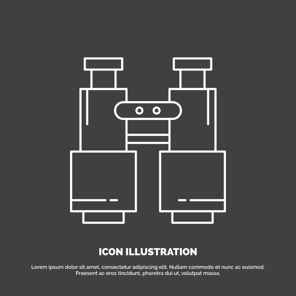 binoculars. find. search. explore. camping Icon. Line vector symbol for UI and UX. website or mobile application