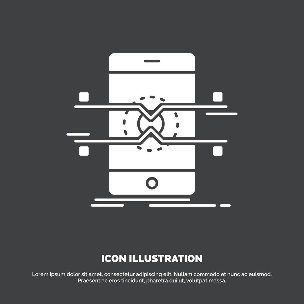 Api. interface. mobile. phone. smartphone Icon. glyph vector symbol for UI and UX. website or mobile application