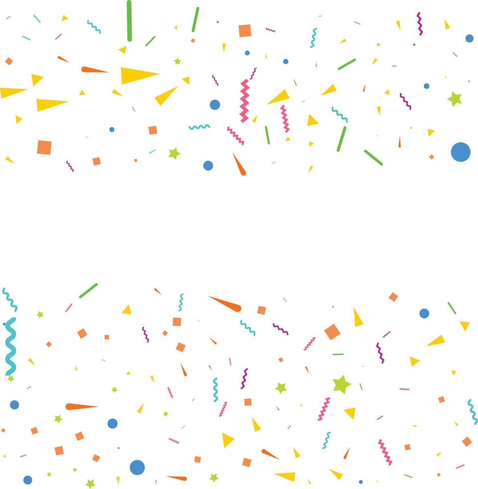 Colorful Confetti. Vector Festive Illustration of Falling Shiny Confetti Isolated on Transparent White Background. Holiday Decorative Tinsel Element for Design