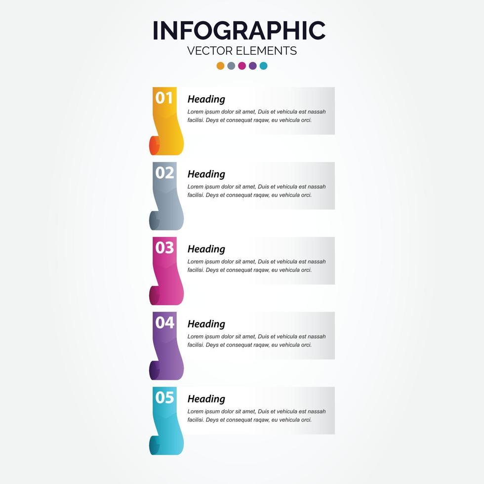 Vector Vertical Infographic design with icons. 5 options or 5 steps. process diagram. flow chart. info graph