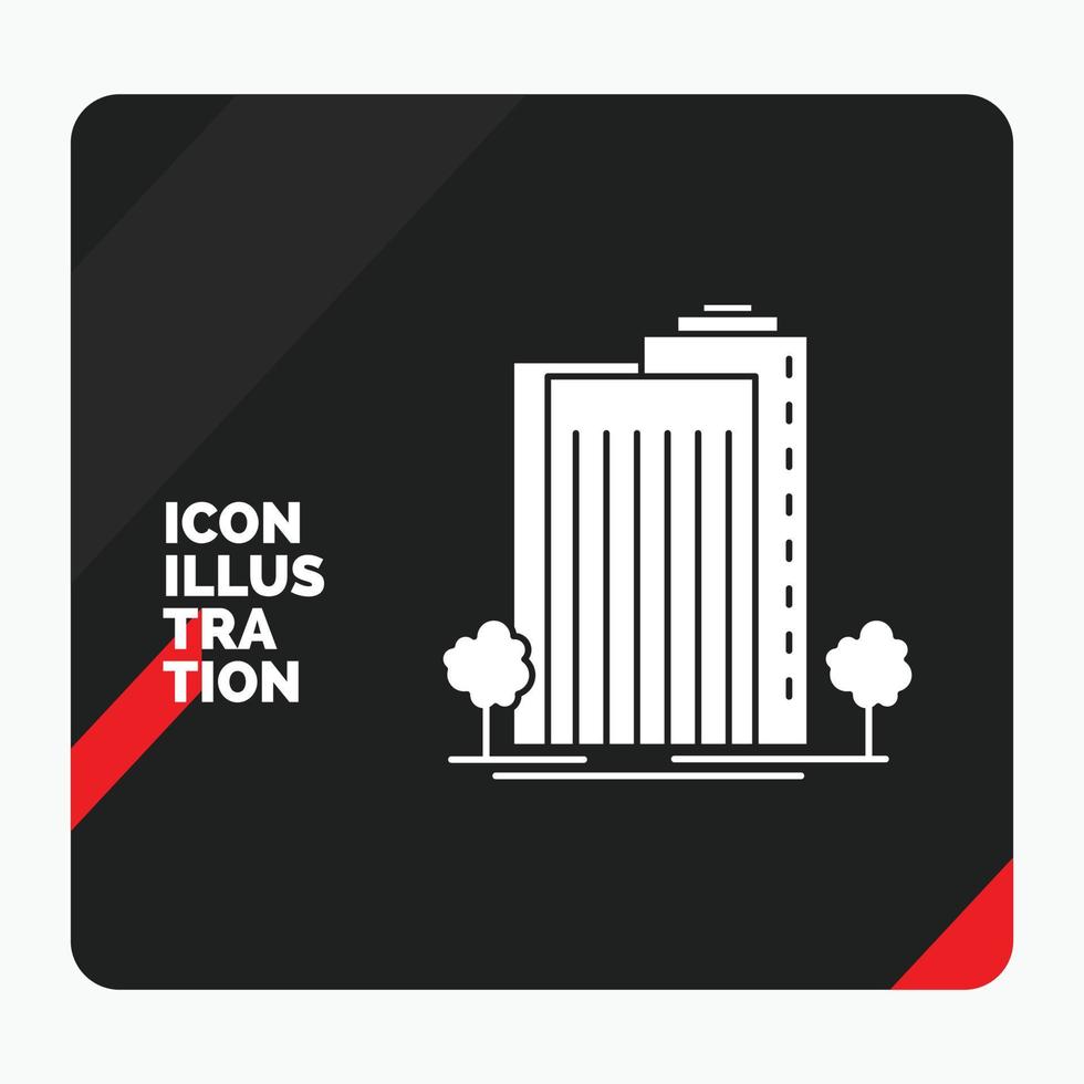 Red and Black Creative presentation Background for Building. Green. Plant. City. Smart Glyph Icon vector