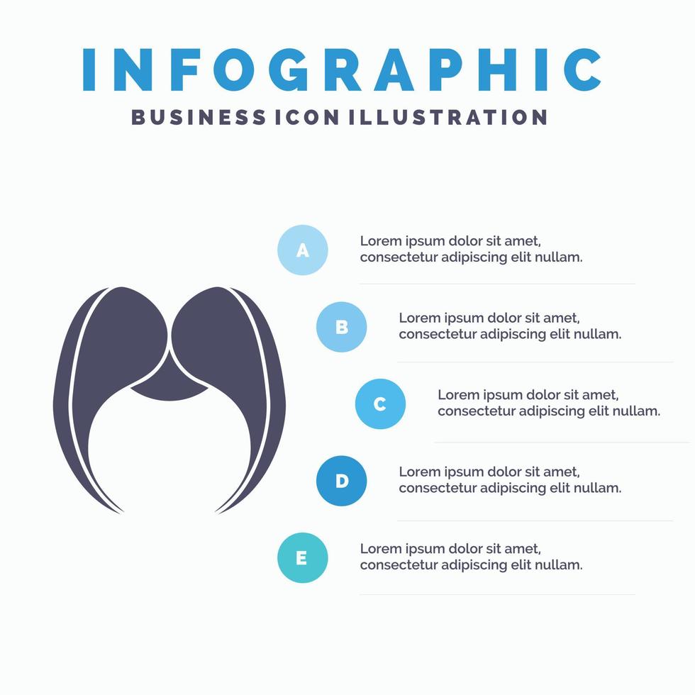 bigote. inconformista. movimiento masculino. plantilla de infografía de hombres para sitio web y presentación. icono de glifo gris con ilustración de vector de estilo infográfico azul.