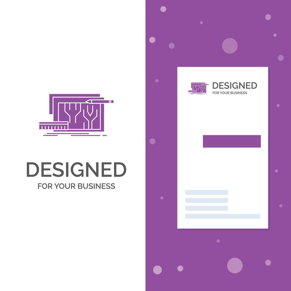 Business Logo for Architecture. blueprint. circuit. design. engineering. Vertical Purple Business .Visiting Card template. Creative background vector illustration