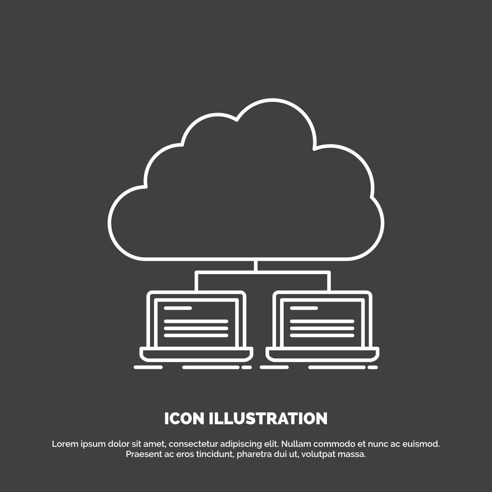 cloud. network. server. internet. data Icon. Line vector symbol for UI and UX. website or mobile application