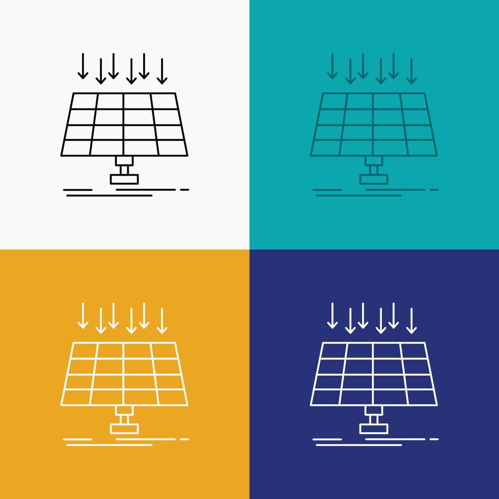 Solar. Panel. Energy. technology. smart city Icon Over Various Background. Line style design. designed for web and app. Eps 10 vector illustration