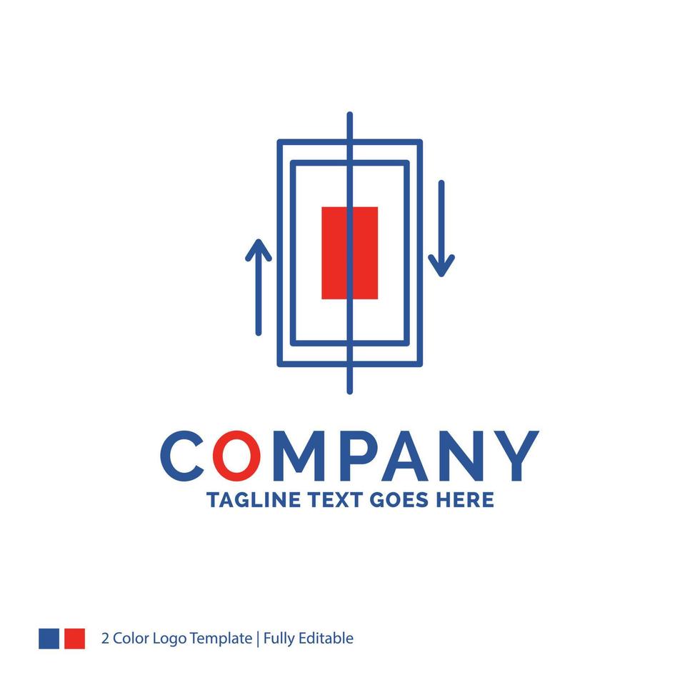 Company Name Logo Design For sync. synchronization. data. phone. smartphone. Blue and red Brand Name Design with place for Tagline. Abstract Creative Logo template for Small and Large Business. vector