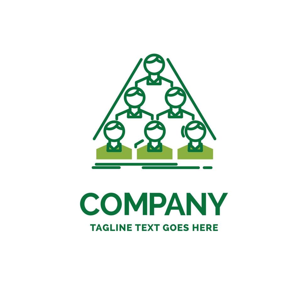 team. build. structure. business. meeting Flat Business Logo template. Creative Green Brand Name Design. vector
