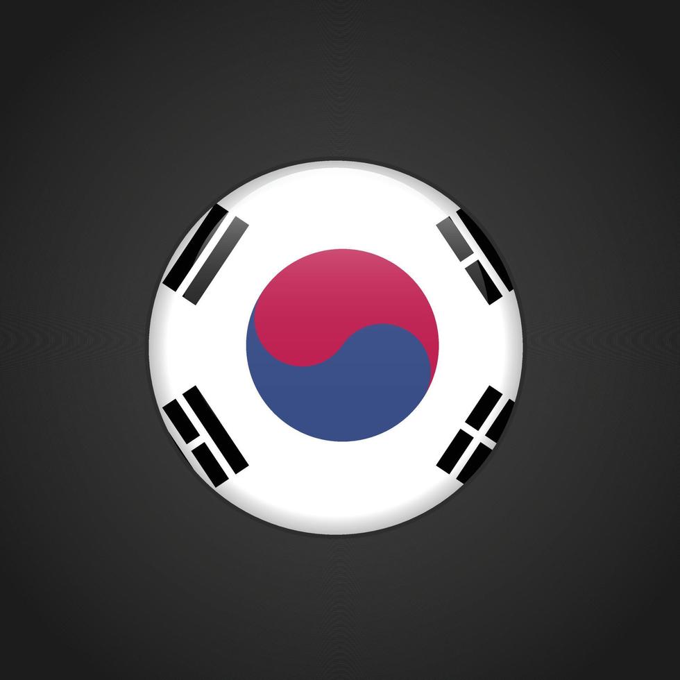 South Korea Flag Circle Button vector