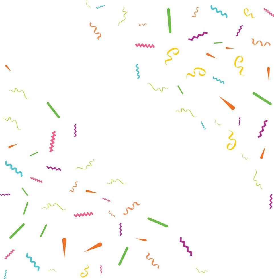 Colorful Confetti. Vector Festive Illustration of Falling Shiny Confetti Isolated on Transparent White Background. Holiday Decorative Tinsel Element for Design