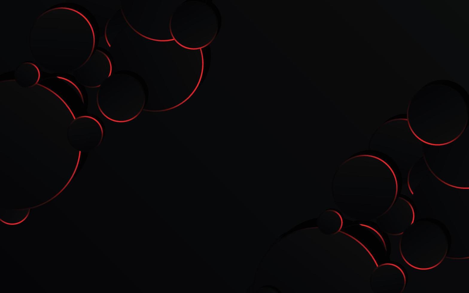 círculo rojo abstracto sobre tecnología de fondo negro vector