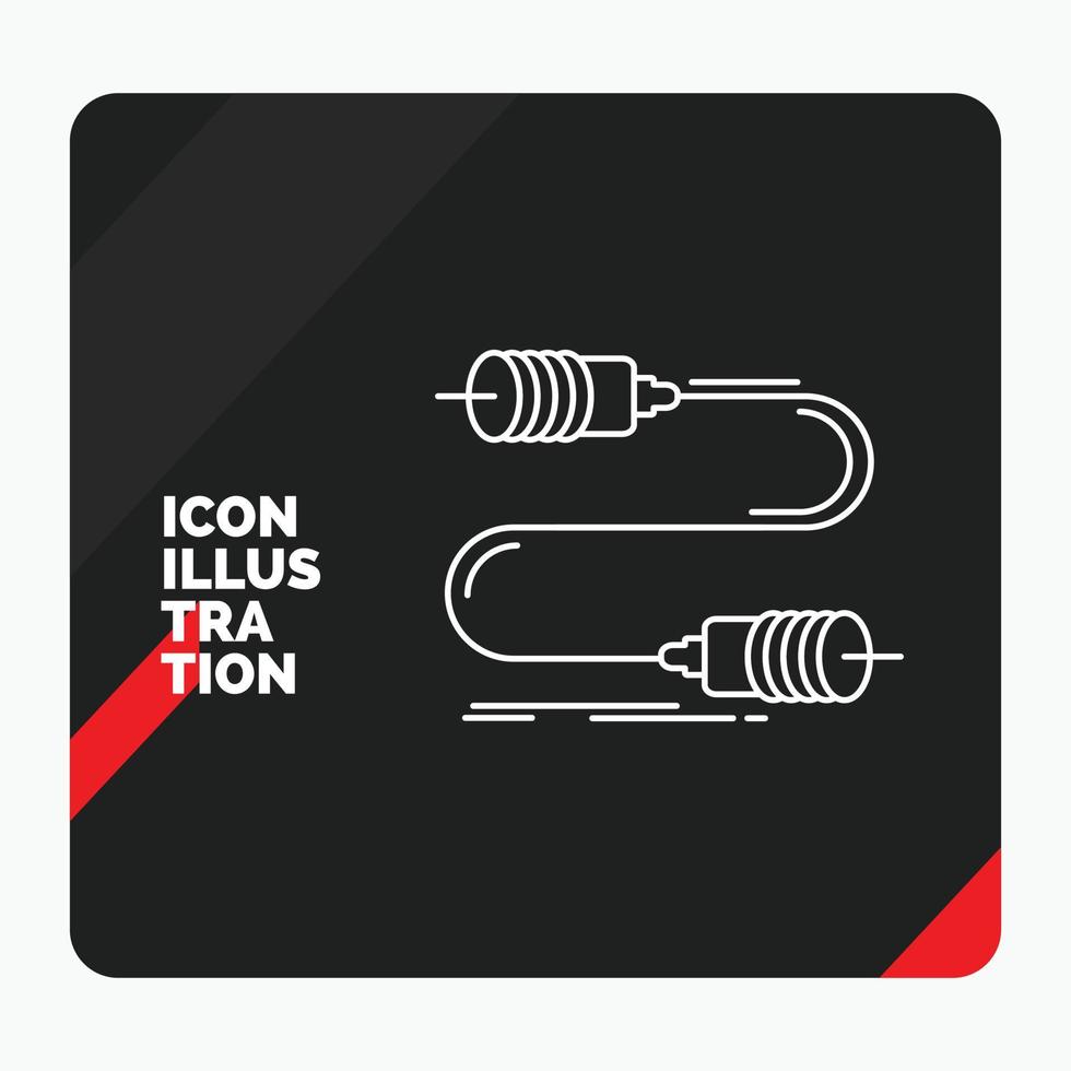 Red and Black Creative presentation Background for Buzz. communication. interaction. marketing. wire Line Icon vector