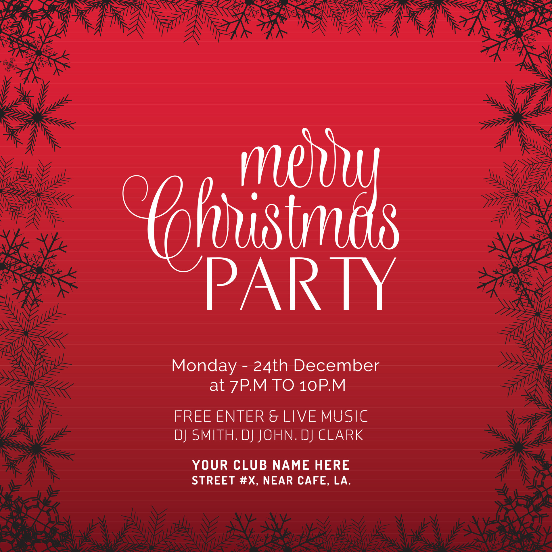 Merry Christmas Party Invitation Background 13027769 Vector Art at Vecteezy