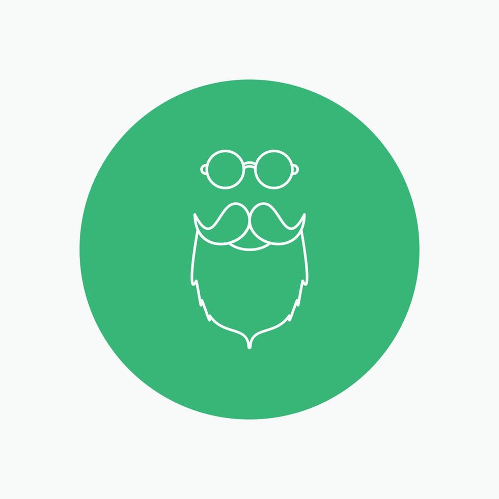 moustache. Hipster. movember. beared. men White Line Icon in Circle background. vector icon illustration