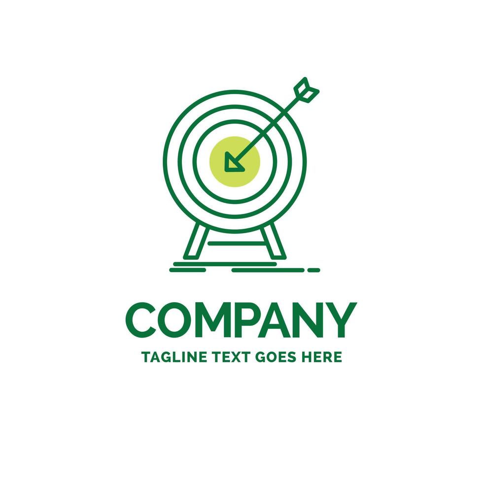 goal. hit. market. success. target Flat Business Logo template. Creative Green Brand Name Design. vector