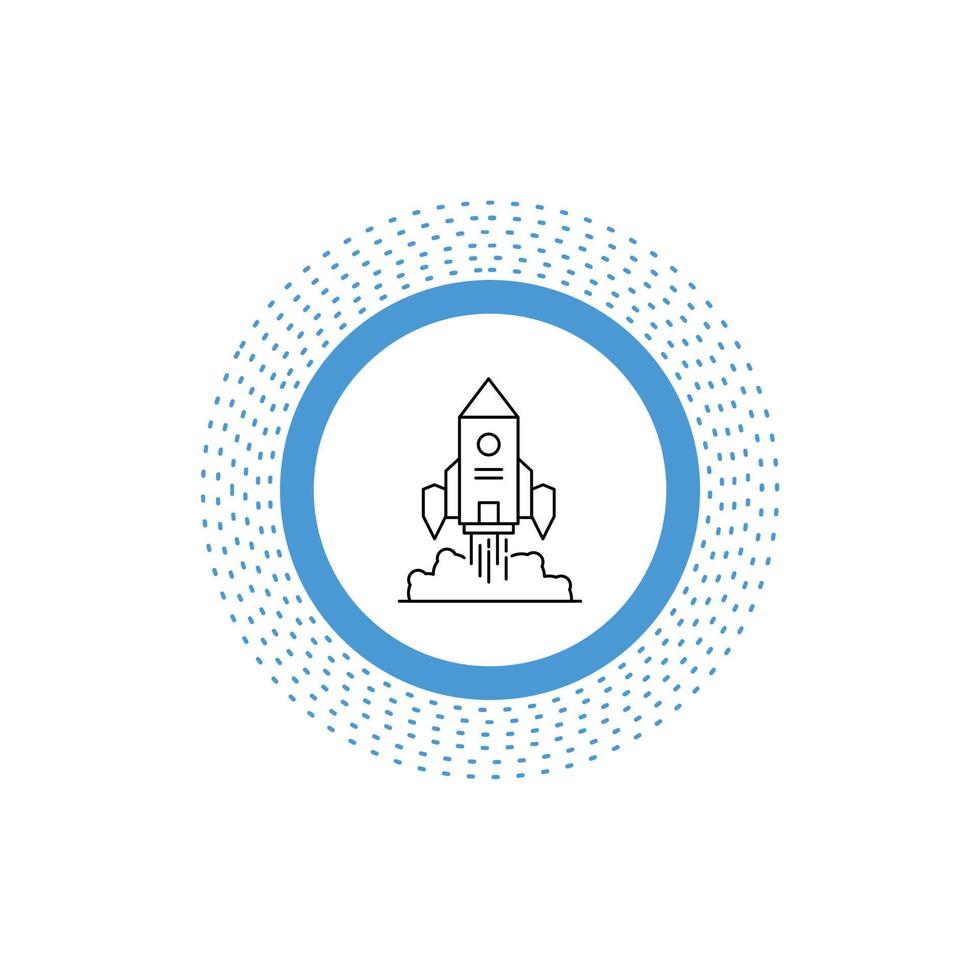 Rocket. spaceship. startup. launch. Game Line Icon. Vector isolated illustration