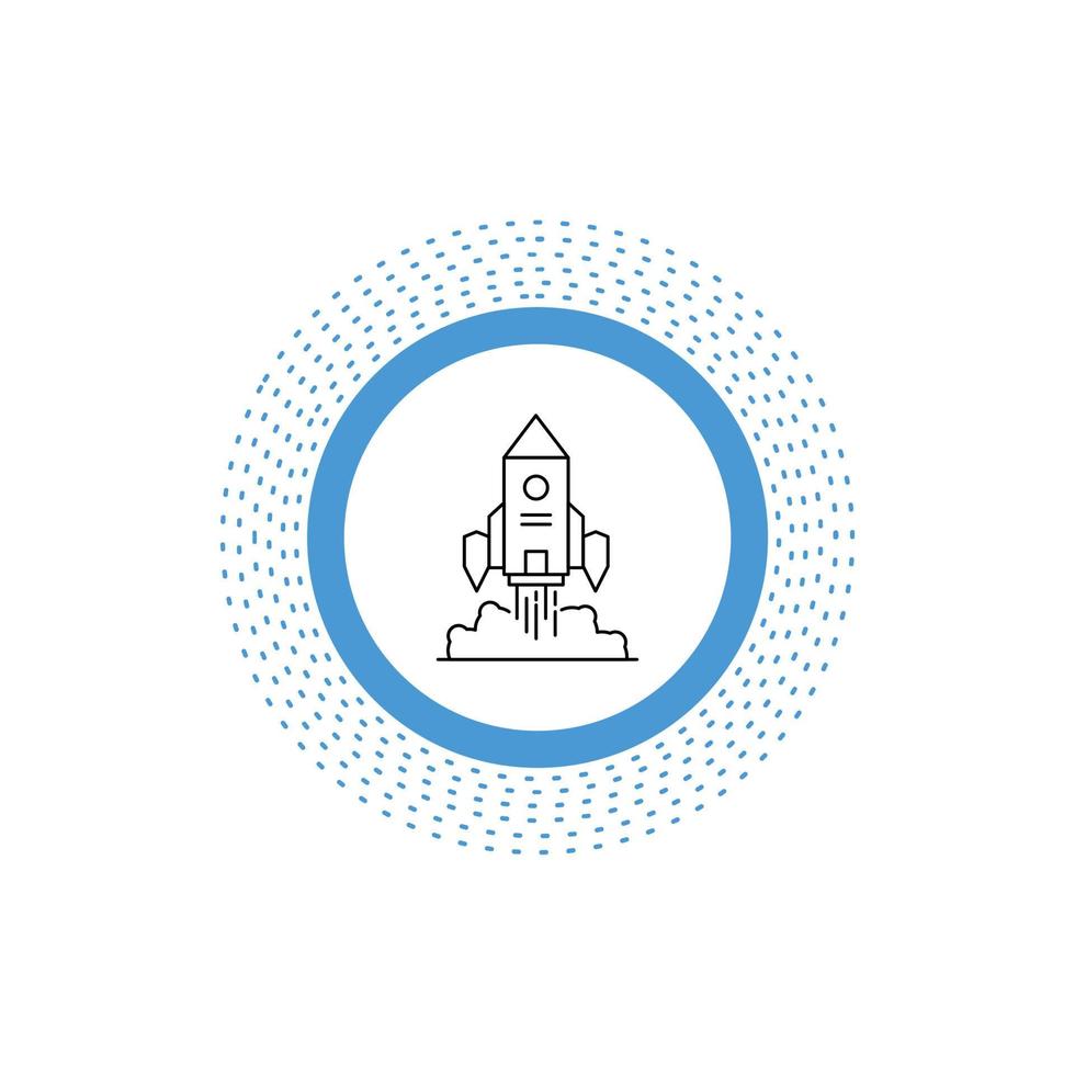 Rocket. spaceship. startup. launch. Game Line Icon. Vector isolated illustration