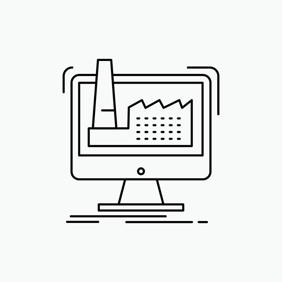 digital. factory. manufacturing. production. product Line Icon. Vector isolated illustration