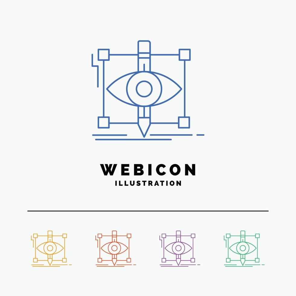 design. draft. sketch. sketching. visual 5 Color Line Web Icon Template isolated on white. Vector illustration