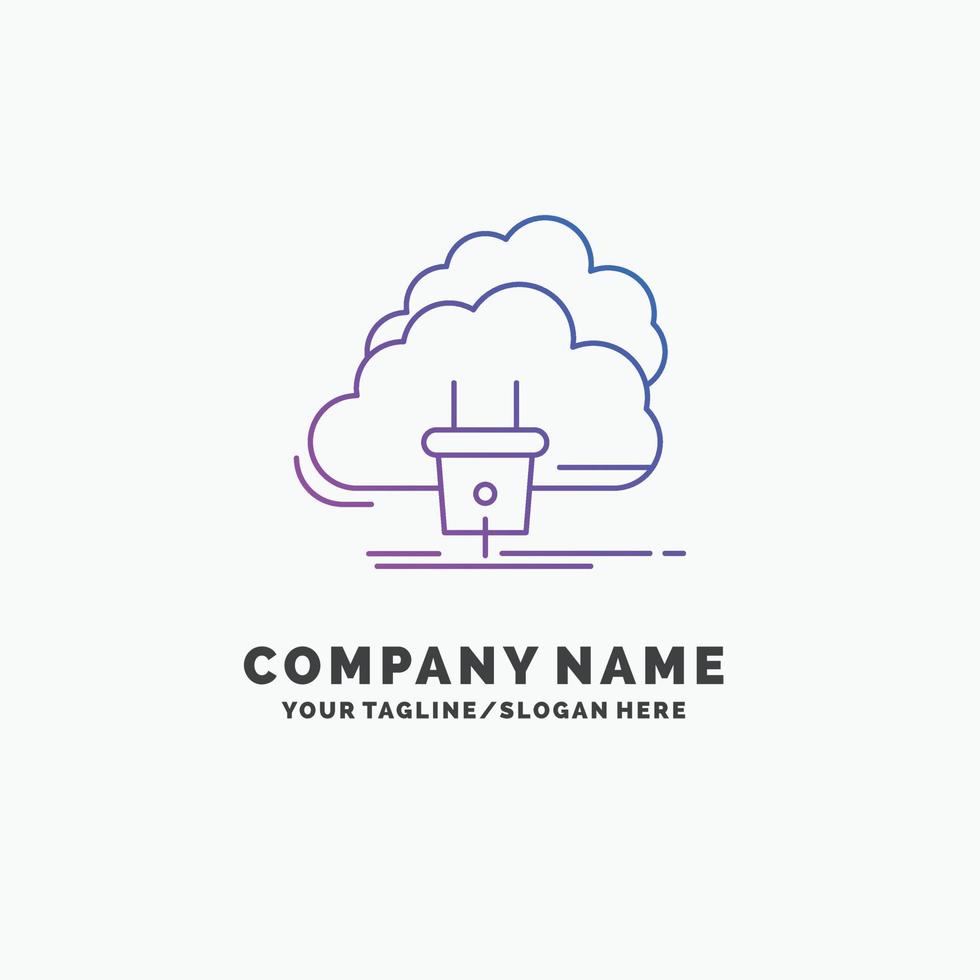 Cloud. connection. energy. network. power Purple Business Logo Template. Place for Tagline vector